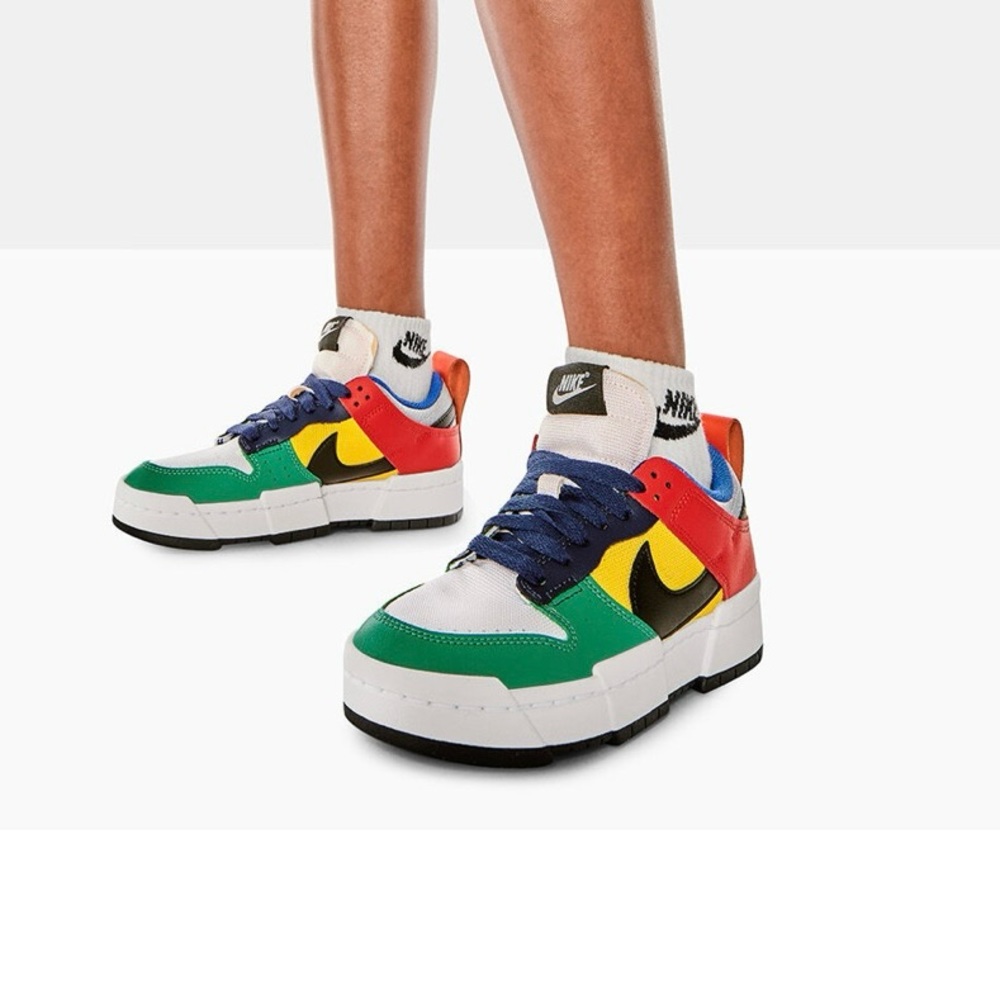 NIKE DUNK LOW DISRUPT Multicolor NWB wmns 7.5 blue green yellow black red grey - Picture 10 of 13